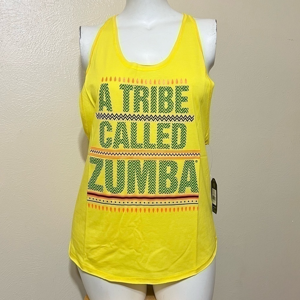 ZUMBA INSTRUCTORS TANK TOP “A TRIBE CALLED ZUMBA” Yellow Large New with …